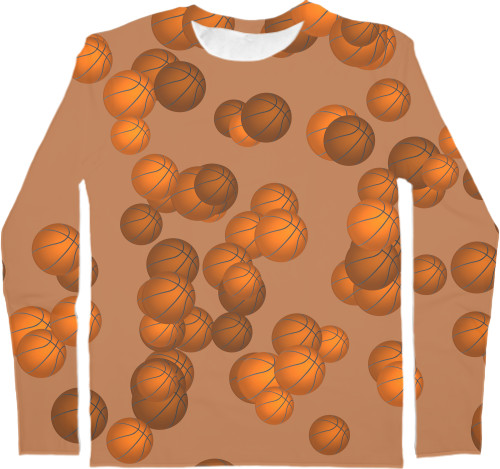 Men's Longsleeve Shirt 3D - Basketball balls - Mfest