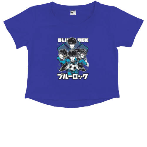 Kids' Premium Cropped T-Shirt - Blue Lock - Mfest