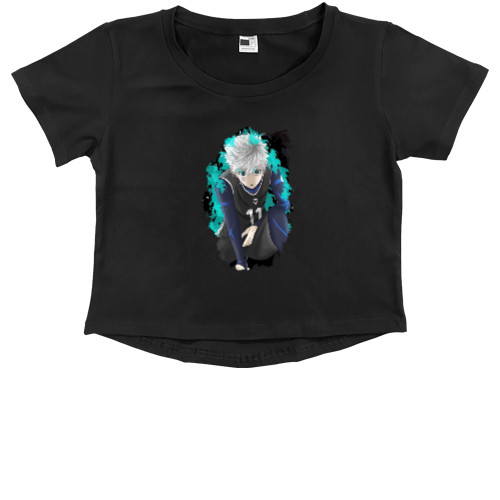 Kids' Premium Cropped T-Shirt - Nagi Blue Lock  - Mfest