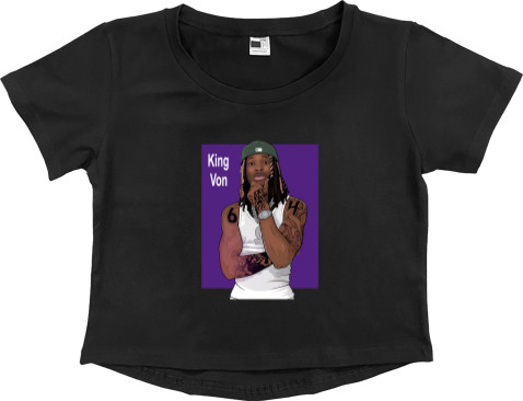 Women's Cropped Premium T-Shirt - King Von - Mfest