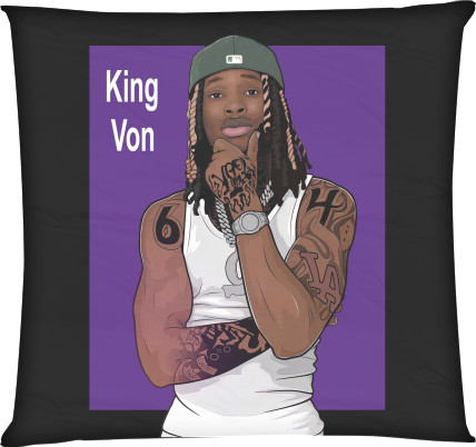 Square Throw Pillow - King Von - Mfest