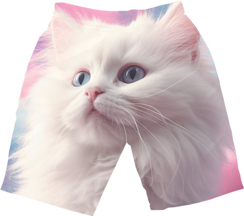 Men's Shorts 3D - Kitten with colorful clouds - Mfest