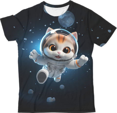 Man's T-shirt 3D -  Cat in space - Mfest