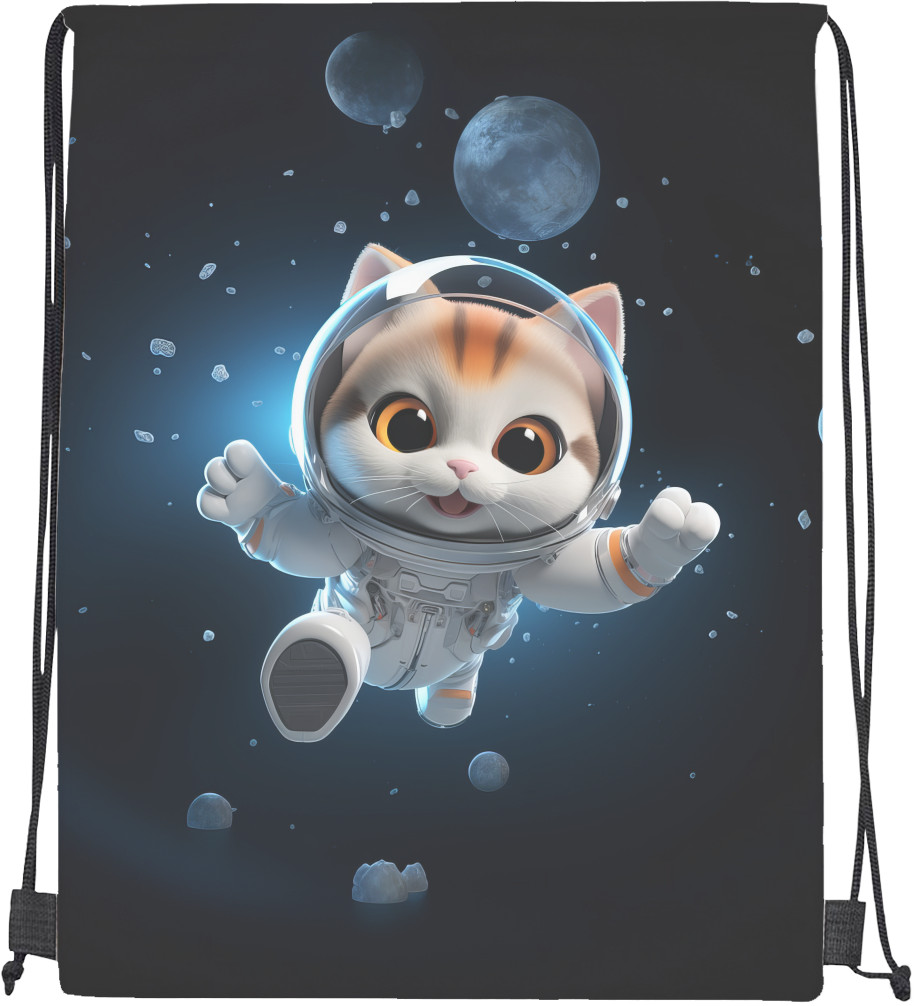 Drawstring Bag -  Cat in space - Mfest