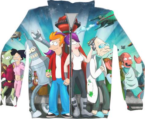 Unisex Zip-through Hoodie 3D - Futurama  - Mfest