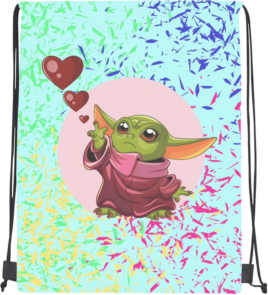 Drawstring Bag - Yoda Baby With Heart  - Mfest