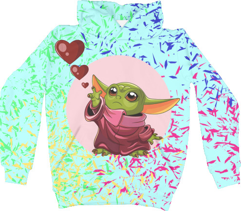 Kids' Hoodie 3D - Yoda Baby With Heart  - Mfest