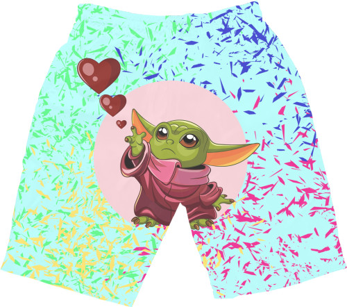 Men's Shorts 3D - Yoda Baby With Heart  - Mfest