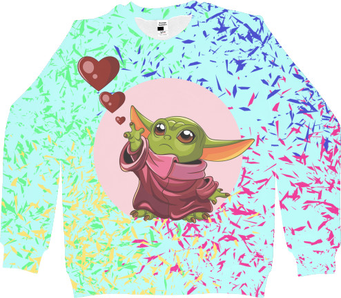 Kids' Sweatshirt 3D - Yoda Baby With Heart  - Mfest