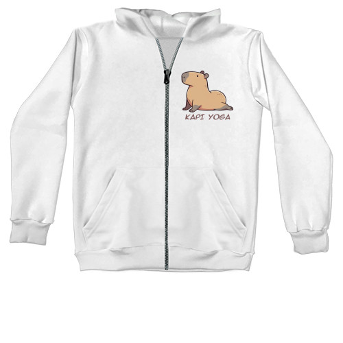 Unisex Zip-through Hoodie - Capybara yoga - Mfest