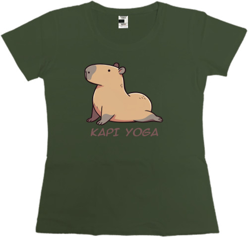 Women's Premium T-Shirt - Capybara yoga - Mfest