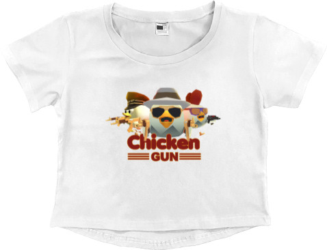 Women's Cropped Premium T-Shirt - Chicken Gun 3 - Mfest