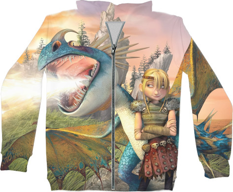 Unisex Zip-through Hoodie 3D - Dragons Riders of Berk - Mfest