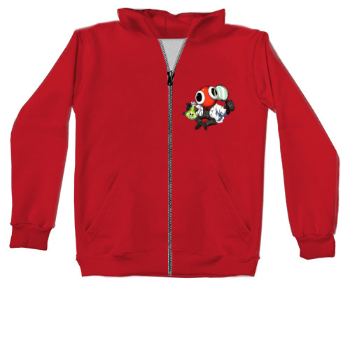 Kids' Zip-through Hoodie - Red rainbow friend - Mfest