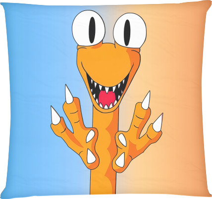 Square Throw Pillow - Orange Rainbow Friends - Mfest