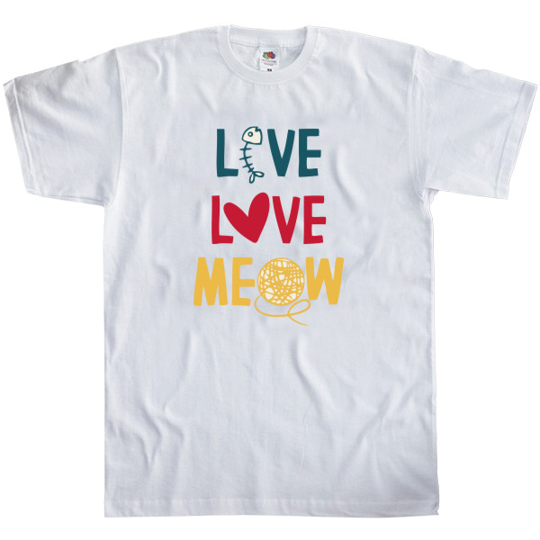 Men's T-Shirt Fruit of the loom - Live Love Meow - Mfest