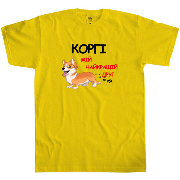 Men's T-Shirt Fruit of the loom - Corgi is my best friend - Mfest