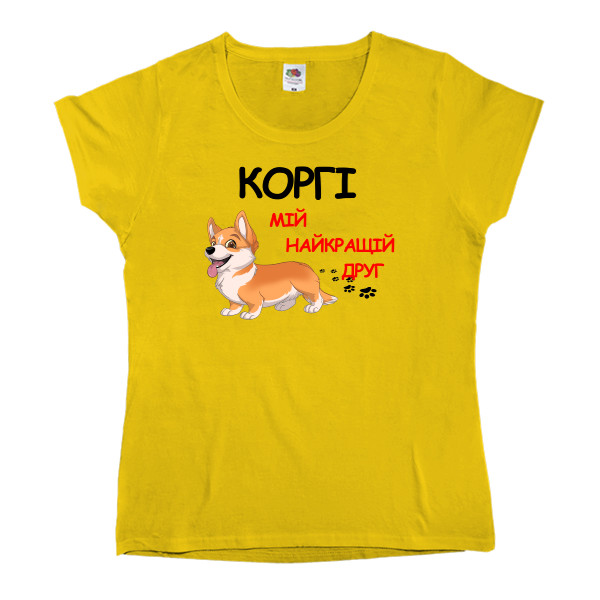 Women's T-shirt Fruit of the loom - Corgi is my best friend - Mfest