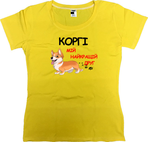 Women's Premium T-Shirt - Corgi is my best friend - Mfest