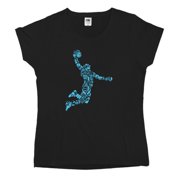 Women's T-shirt Fruit of the loom - Basketball сollage  - Mfest