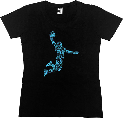 Women's Premium T-Shirt - Basketball сollage  - Mfest