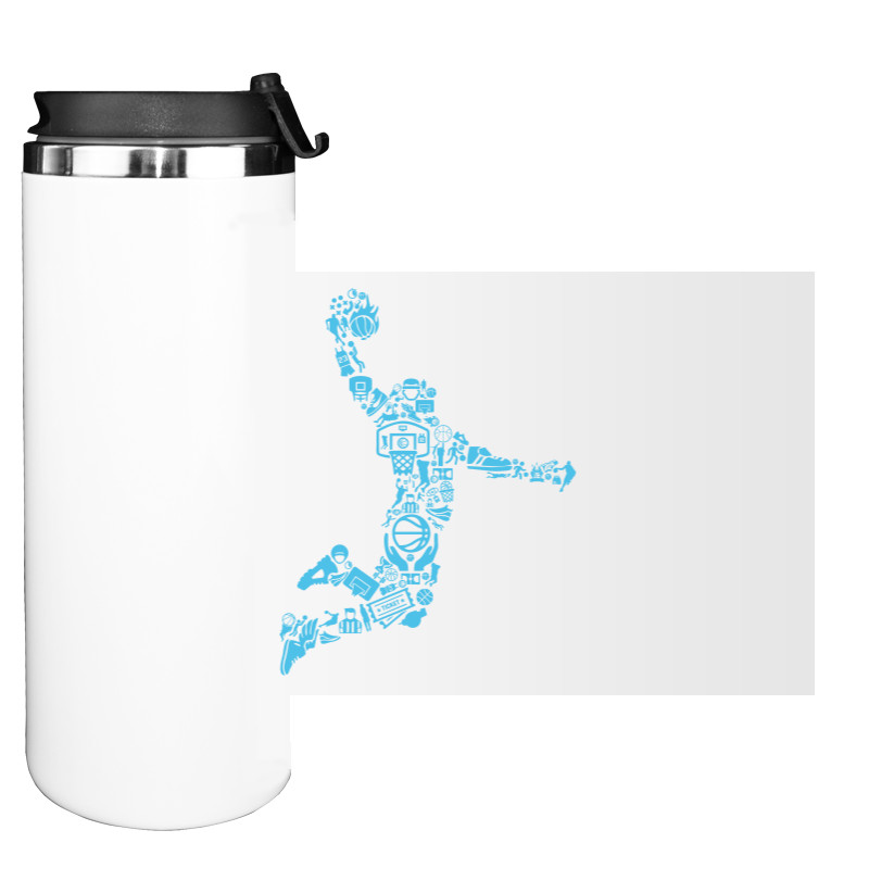 Water Bottle on Tumbler - Basketball сollage  - Mfest