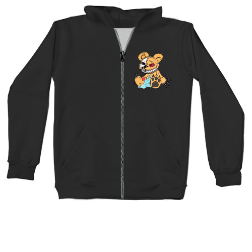 Unisex Zip-through Hoodie - Angry teddy bear - Mfest