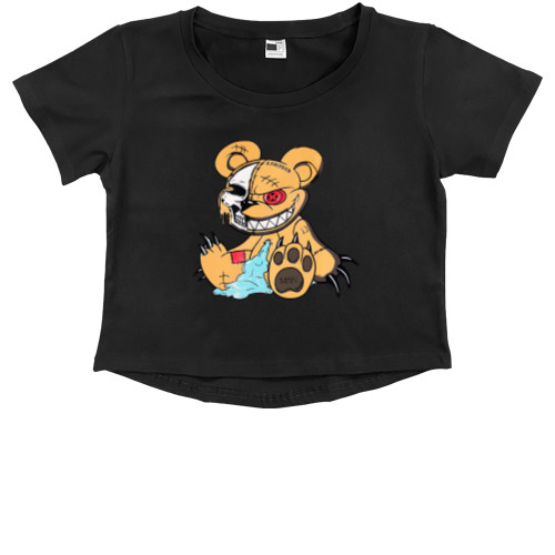 Kids' Premium Cropped T-Shirt - Angry teddy bear - Mfest