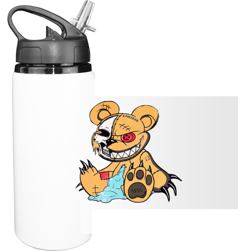 Sport Water Bottle - Angry teddy bear - Mfest