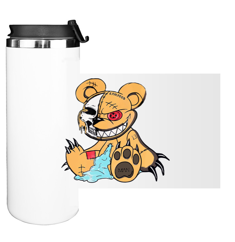 Water Bottle on Tumbler - Angry teddy bear - Mfest