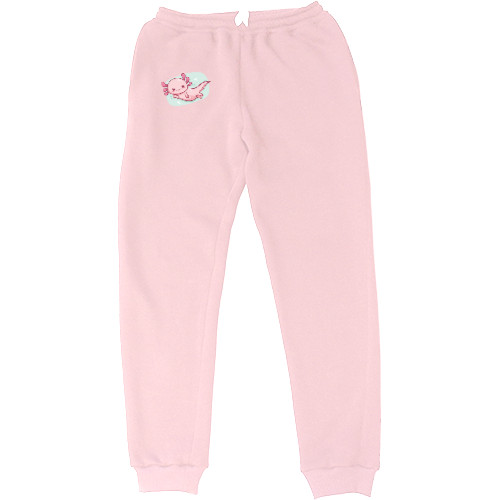 Морские животные - Sports pants for women - Pink axolotl - Mfest