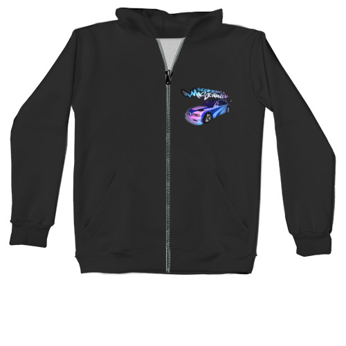 Kids' Zip-through Hoodie - NFS Most Wanted neon bmw - Mfest