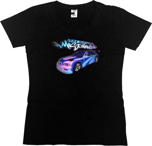 Women's Premium T-Shirt - NFS Most Wanted neon bmw - Mfest