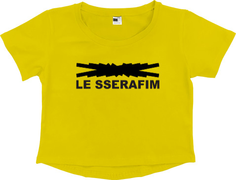 Women's Cropped Premium T-Shirt - LE SSERAFIM logo - Mfest