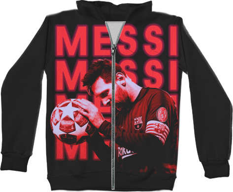 Unisex Zip-through Hoodie 3D - Messi - Mfest