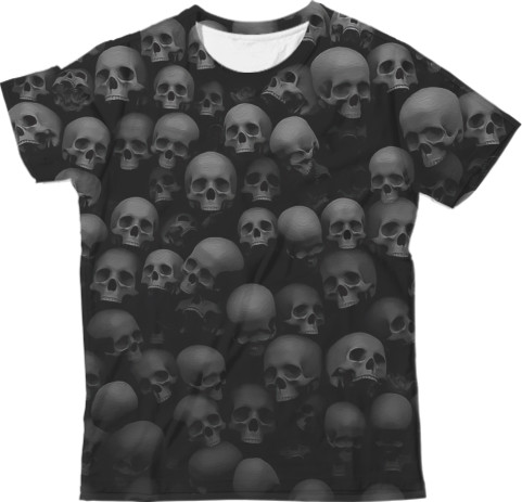 Man's T-shirt 3D - Wall of Skulls Skeleton - Mfest