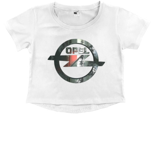 Kids' Premium Cropped T-Shirt - Opel 3D Metal - Mfest