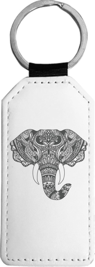 Rectangular Keychain -  Elephant art - Mfest