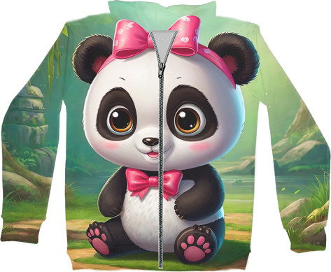 Unisex Zip-through Hoodie 3D - Cute panda - Mfest