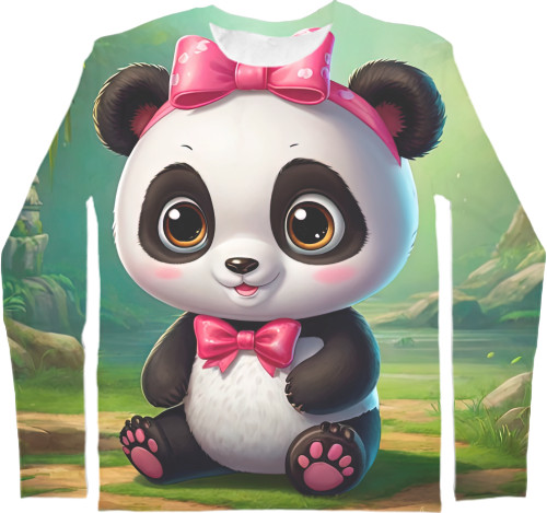 Men's Longsleeve Shirt 3D - Cute panda - Mfest