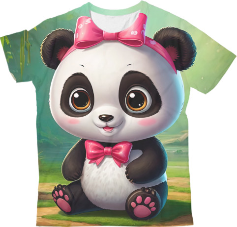 Kids' T-Shirt 3D - Cute panda - Mfest