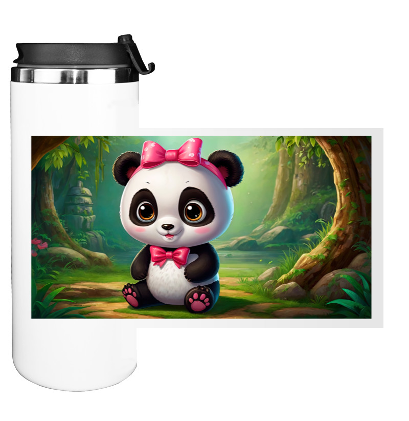 Water Bottle on Tumbler - Cute panda - Mfest