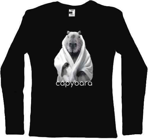 Women's Longsleeve Shirt - Capybara in a robe - Mfest