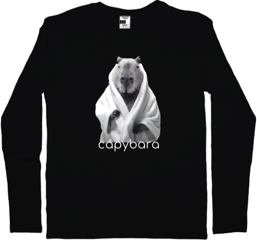 Kids' Longsleeve Shirt - Capybara in a robe - Mfest