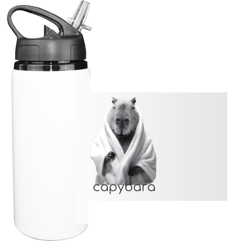 Sport Water Bottle - Capybara in a robe - Mfest