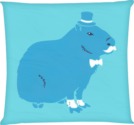 Square Throw Pillow - Capybara gentleman - Mfest