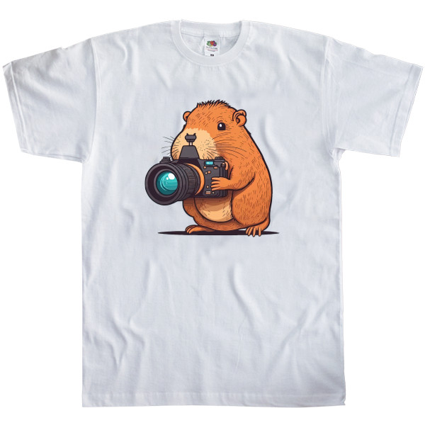 Kids' T-Shirt Fruit of the loom - Capybara with a camera - Mfest