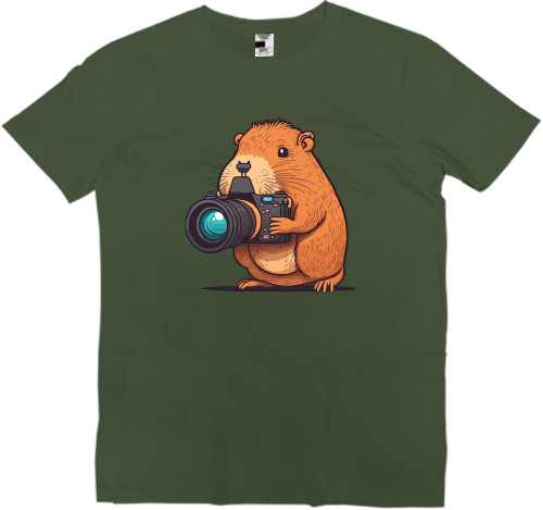 Men’s Premium T-Shirt - Capybara with a camera - Mfest