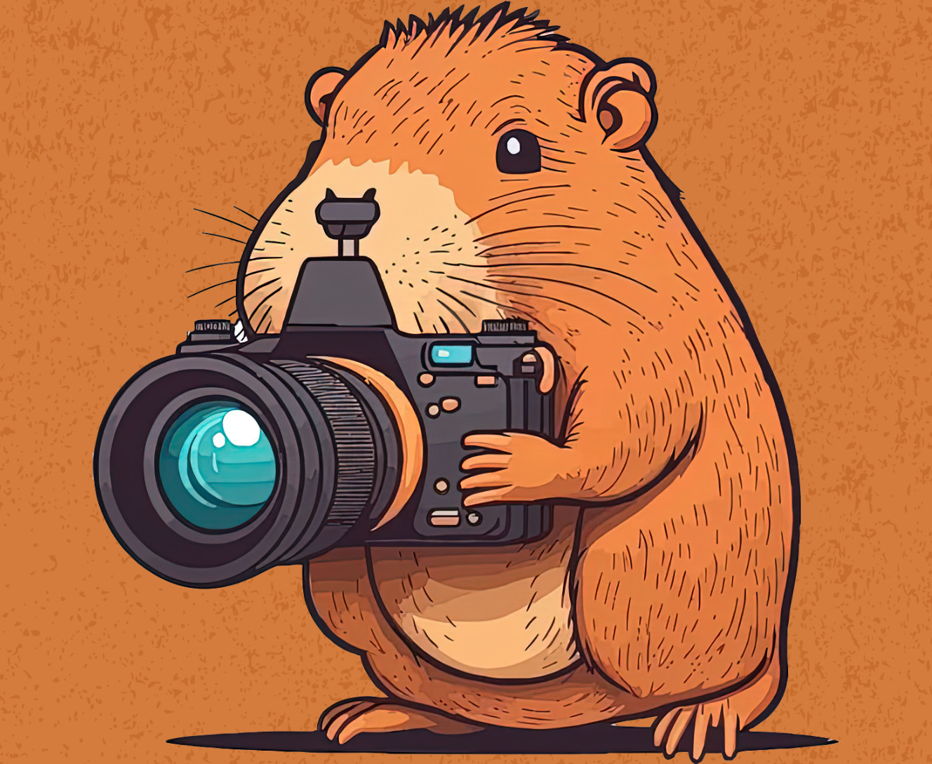 Capybara with a camera