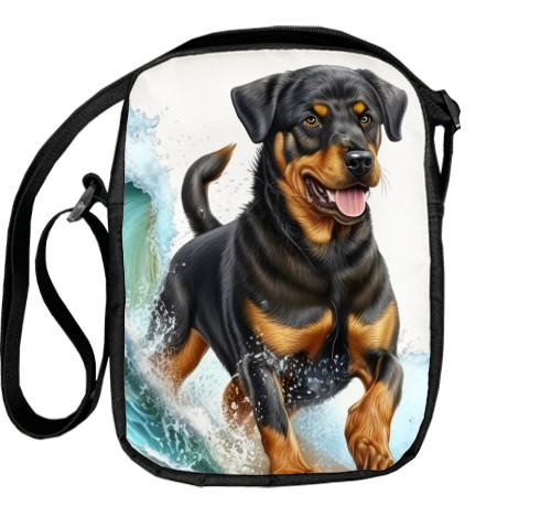 Rottweiler in the wind